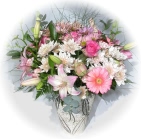 Deliver a mixture of pink flowers in a vase - Click to enlarge